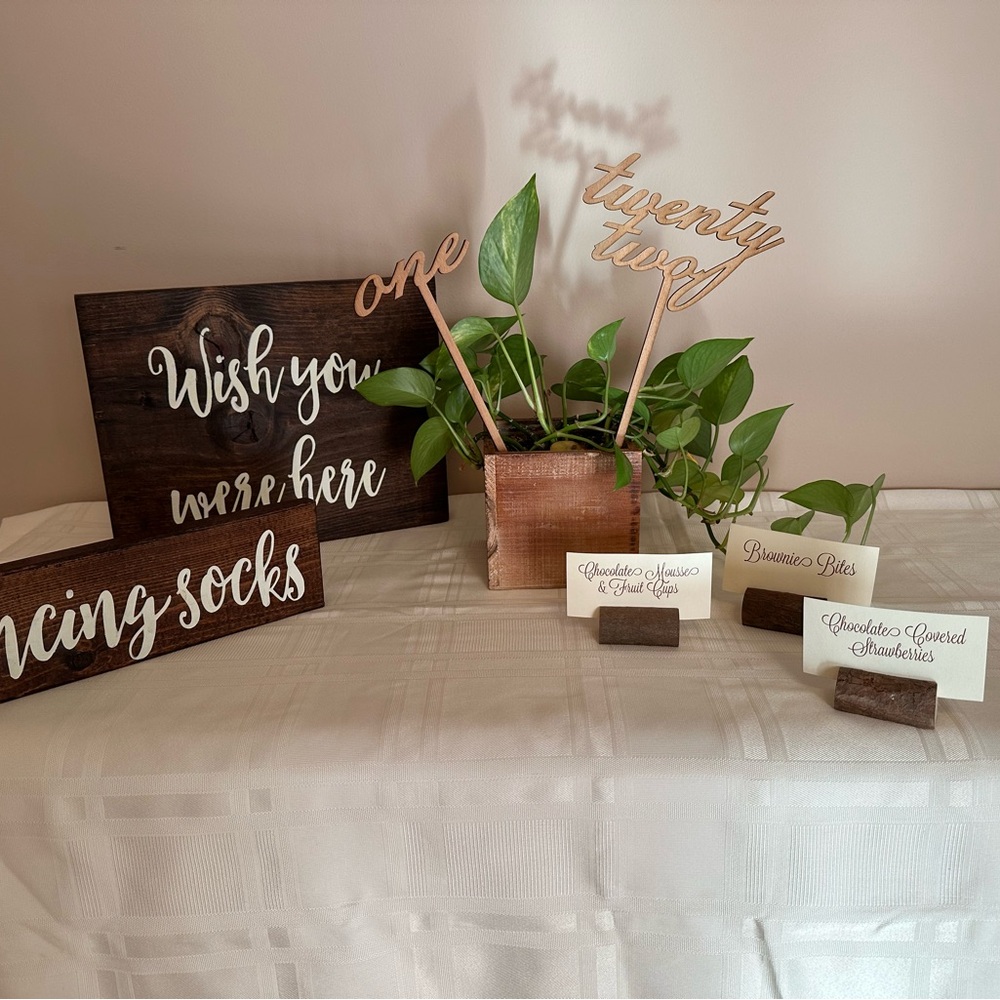 Rustic Wooden Wedding Accent Signs